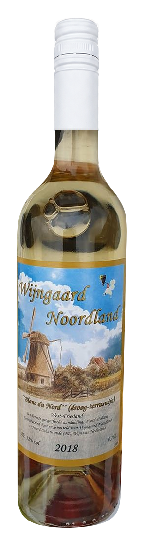 Fles Blanc du Nord-elegant van Wijngaard Noordland