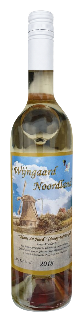 Fles Blanc du Nord-vol van Wijngaard Noordland